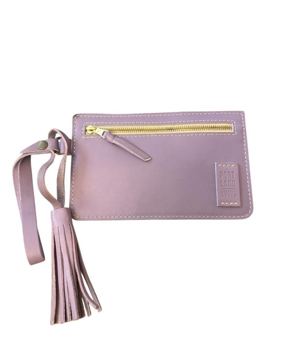 Portland Leather Goods Adriana Pouch Lavender Fringe NWOT